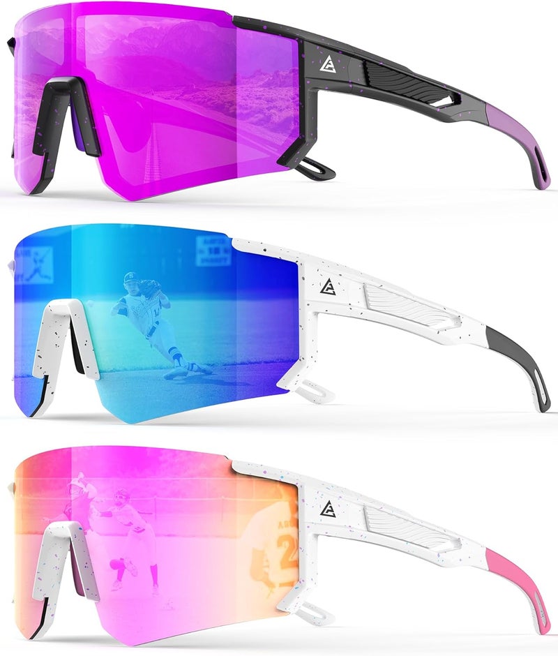 QALLY Store Polarized Sports Sunglasses for Men, UV400 Protection Mens Sunglasses Wrap Around Sun Glasses for Cycling Running - Image 1